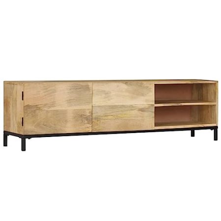 Youuihom TV-Schränke, HiFi-Schränke, TV-Möbel, TV-Media-Konsole, TV-Schrank 145 x 30 x 41 cm Mango-Massivholz Geeignet für Wohnzimmer, Schlafzimmer, Hotel, B&B, Audiovisuelles Zimmer