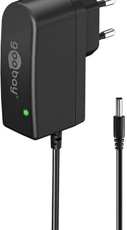 goobay 64973 Universal Netzteil 12 V / 7,2 W 0,6 A Steckernetzteil 12v / Ersatznetzteil mit DC-Stecker 5,5 mm x 2,1 mm für TV Box, Router, LED-Streifen, Videokamera / 1.8 Meter