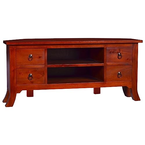 vidaXL Mahagoniholz Massiv TV Schrank Lowboard TV Möbel Sideboard Fernsehtisch Fernsehschrank HiFi-Schrank Klassisches Braun 100x40x45cm