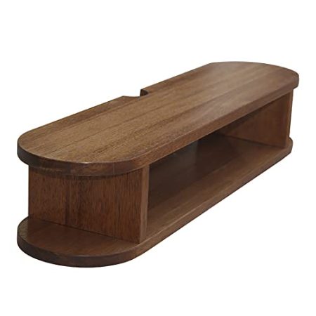 TV Board HäNgend HäNgeschrank, Open Storage Design Massivholz-Set-Top-Box Wandmontierter Tv-Schrank Mit Drahtloch, Verwendet Im Medienraum Unterhaltungsraum/walnut / 80cm