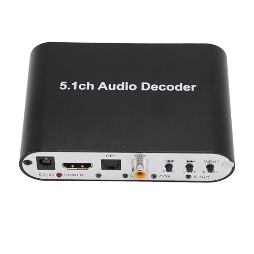 5.1-Kanal-Stereo-DTS-AC3-Audio-Decoder, Bluetooth 5.0 5.1-Kanal-Digital-Sound-Decoder, mit FL/SR SL/SR CEN/SW-Ausgangsports (EU-Stecker)