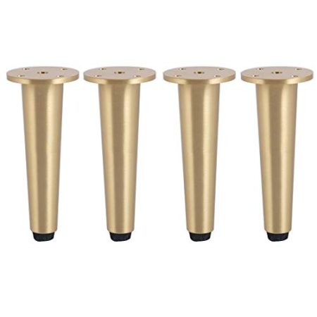 Verstellbare Füße for Möbel, 4er-Set, robuste goldene Kegel-Möbelbeine aus gebürstetem Messing for Sessel, TV-Schrank, Schrank, Kommode, nordischer Stil, verstellbare Bettbeine, können 800 kg (18 cm)