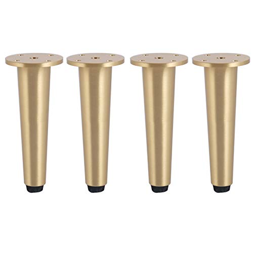 Verstellbare Füße for Möbel, 4er-Set, robuste goldene Kegel-Möbelbeine aus gebürstetem Messing for Sessel, TV-Schrank, Schrank, Kommode, nordischer Stil, verstellbare Bettbeine, können 800 kg (18 cm)