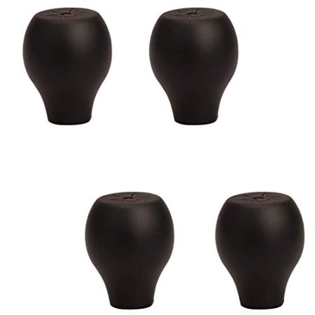 4 Stück Möbelbeine aus Massivholz, Sofabeine aus Holz, runde Möbelfüße, Ersatzbeine für Couch, Bett, Sessel, Schrank, Couchtisch, TV-Schrank, mit Zubehör, 2 cm/4 cm/6 cm (schwarz2 (schwarz 6 cm))