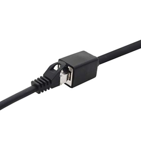 1aTTack.de 677552 CAT7 Cat.7 Verlängerung Adapter - 2m - Ethernetkabel Lankabel Netzwerkkabel 10 Gb/s Rohkabel mit (RJ45) Cat6a Stecker Buchse 1 Stück - schwarz