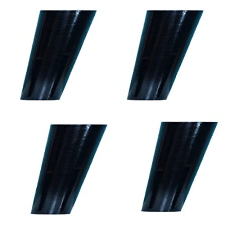 4 Stück Massivholz-Möbelbeine, konische Ersatz-Sofabeine, Eukalyptus-Schrankbeine, geneigte Tischbeine, für Schminktisch, TV-Schrank, Nachttisch, Sessel, mit Zubehör, Schwarz (8 cm