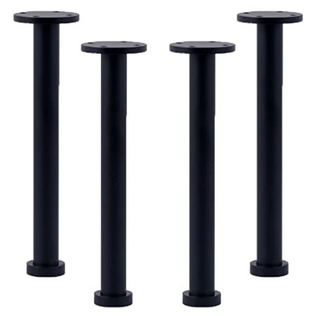 4 Stück Möbelbeine Messing Sofafüße Schwarz Verstellbare Möbelfüße Schrank Stühle Füße Stützbeine Ersatz Metall Bettbeine DIY Möbel Zubehör, mit Schrauben (18cm/7.1in)