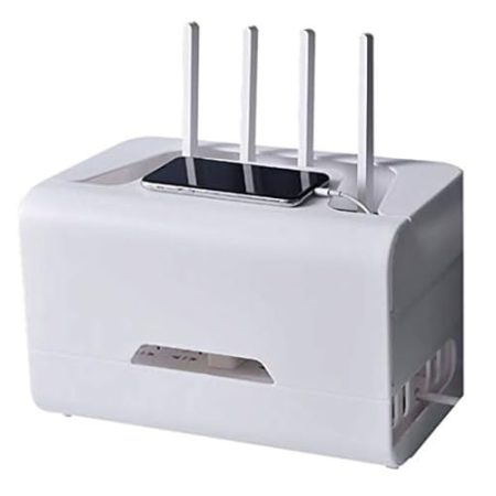 YUEXUEP Router Kasten Router-Aufbewahrungsbox, WLAN-Router, Desktop-Aufbewahrungsbox, WLAN-Router-Halterung, Set-Top-Regalhalterung für TV-Zubehör, WLAN-Router-TV-Box Regal für WLAN-Router