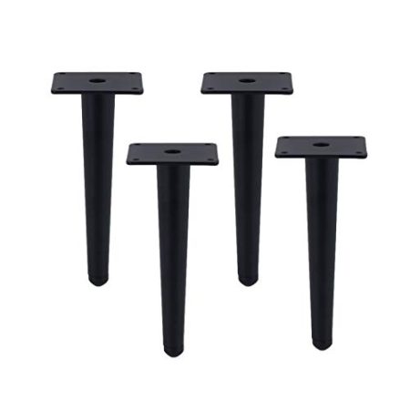 4 Stücke Möbelfüße Möbelbeine gerade Kegelmöbelfüße Tischbein aus Metall Stützfüße Sofa Füße Kabinettfüße Dickes Material Möbel Zubehör,Schwarz(72cm)