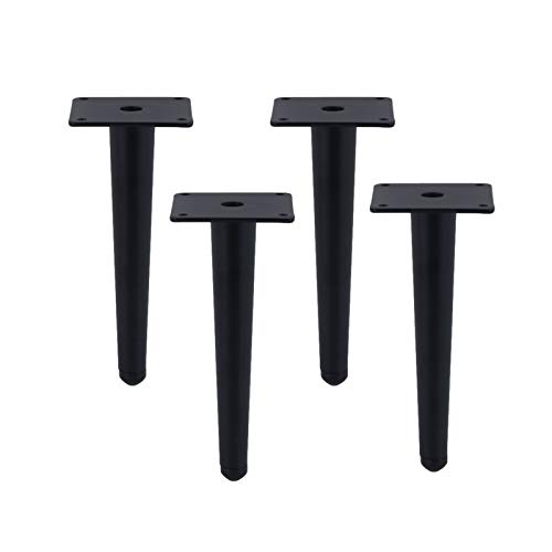 4 Stücke Möbelfüße Möbelbeine gerade Kegelmöbelfüße Tischbein aus Metall Stützfüße Sofa Füße Kabinettfüße Dickes Material Möbel Zubehör,Schwarz(72cm)