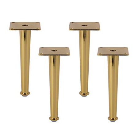 Goldene Konische Eisen Sofa Beine, 4 Packungen, Couchtisch, Schrank Bett, Stützfuß, Tischbein Fuß Support, Hardware-Zubehör (Farbe : Straight Cone, Größe : 250mm)