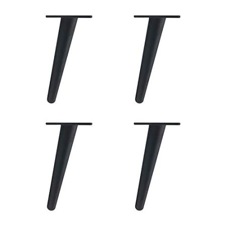 XBSXP Schwarze schräge Kegel Möbelbeine, Metall rutschfeste verschleißfeste Möbelfüße Sofa Beine Couchtischbeine Badezimmerschrank Beine tragen Beine 30cm