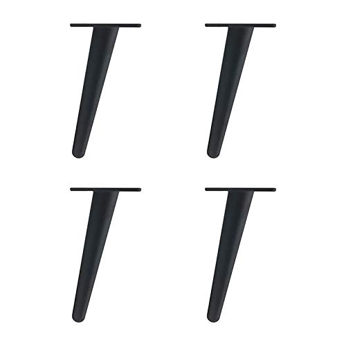 XBSXP Schwarze schräge Kegel Möbelbeine, Metall rutschfeste verschleißfeste Möbelfüße Sofa Beine Couchtischbeine Badezimmerschrank Beine tragen Beine 30cm