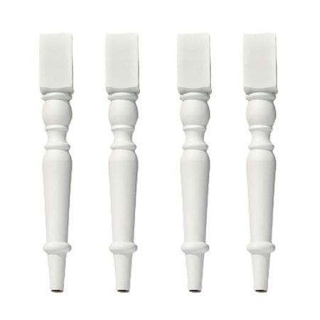 tow000ack 4 Stück Holz Tischbeine Massivholz Möbelfüße Gummiholz Esstischfüße Ersatz Möbelbeine für TV-Schrank Couchtisch Stuhl Sitzbank Beistelltisch Schreibtisch,mit Zubehör (43cm(16.5in),White)