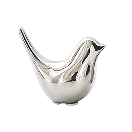 # Versilberte Keramik-Vogel-Deko-Ornamente, Bücherregal, TV-Schrank, kreative Dekorationen (SL1, 8 x 6,5 cm)