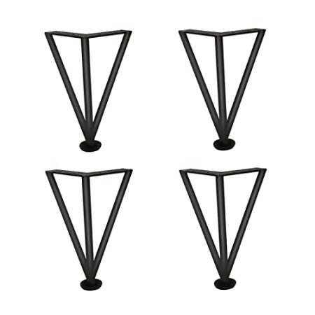 GODFSAHG Möbelbeine, Metall-Tischbeine, dreieckige Schrankfüße, Edelstahl-Stützbeine, verstellbare Beine, für Sofa, Bettfüße, TV-Ständer und Badezimmerschrank, mit Schrauben (12 cm), 4 Stück