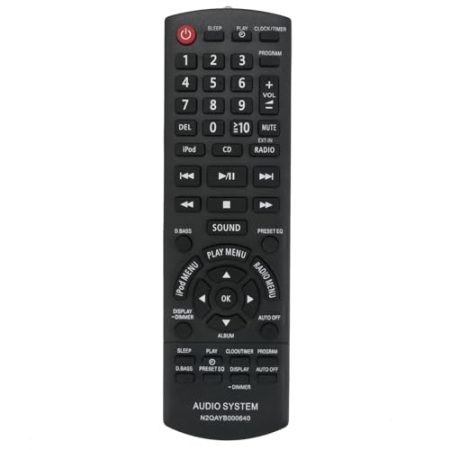 AULCMEET N2QAYB000640 Ersatzfernbedienung Kompatibel mit Panasonic Micro HiFi System SC-PMX5 SC-PM500 SC-PM500DB SC-PMX5DB SA-PMX5DB SB-PMX5 SA-PM500GA-K SA-PM500GAXK SA-PM500EF-K