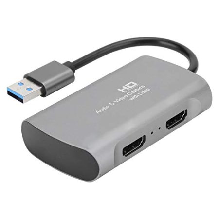 HD-Audio-Video- HDMI zu HDMI 4K USB 2.0 1080P-Spiel Live-Streaming-Karte Silbergrau 231 für Live-Spiel, Live-Übertragung, Konferenzaufzeichnung