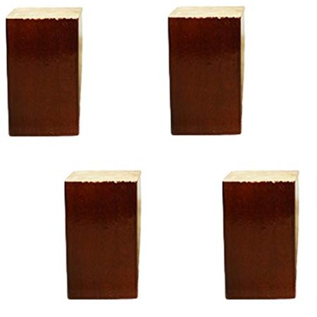 Generisch Quadratische Sofabeine, Möbelbeine aus Gummiholz, 4er-Set TV-Schrankbeine aus Holz, solide Ersatzbeine für Möbelsessel, Schrankfüße, für Ottomane, Couch, Kommode, mit Zubehör (Waln