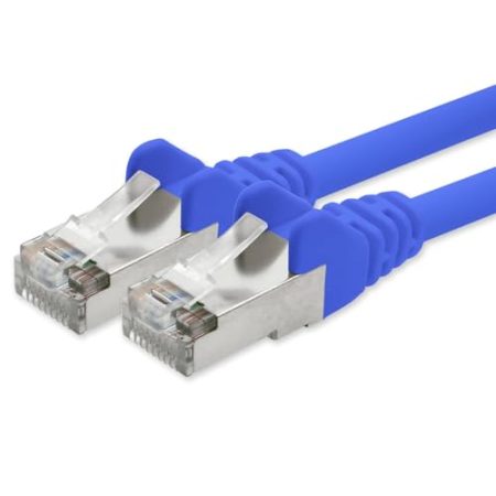 1aTTack CAT 5e foliengeschirmt FTP Netzwerk Patch-Kabel mit 2X RJ45 Stecker 7m blau