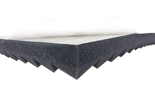 Akustikpur Akustikschaumstoff Pyramidenschaumstoff SELBSTKLEBEND - Schalldämmmatten zur effektiven Akustik Dämmung ca.100 cm x 49 cm x 3 cm