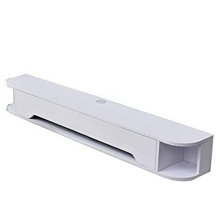 WFENG Hängender TV-Schrank/Lowboard Hängeschrank,Ökologische Massivholzplatte-Starkes Holz Nicht Leicht zu Verformen-Eckbogendesign / L130cm×W24cm×H20cm / A