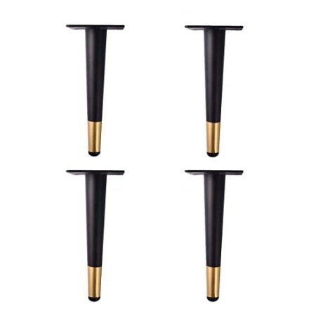 4 Stücke Möbelfüße Gerader Kegel Möbelbeine Tischbein aus Metall Stützfüße Sofa Füße Kabinettfüße Dickes Material Hardware Zubehör Möbel Zubehör,Schwarz gold(72cm)