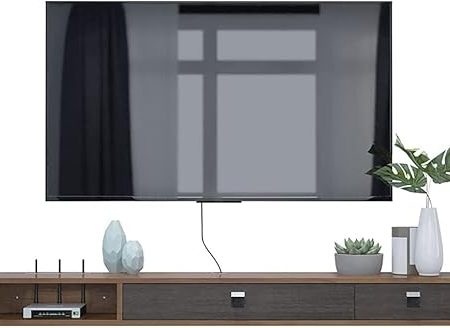 Wandhängender TV-Schrank, schwebendes Regal, an der Wand montierter TV-Ständer, Set-Top-Box, Satelliten-TV-Box, Kabelbox, Aufbewahrungsregal für Komponenten für Wohnzimmer/B / 140 cm/140 cm a/a
