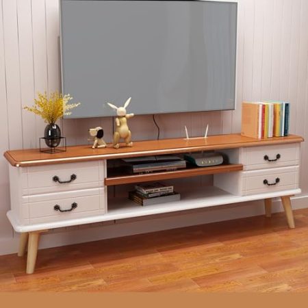 XRRJFYH Lowboard Holz TV Schrank Fernsehschrank TV Board TV Table TV Cabinet TV Bank Fernsehtisch TV Sideboard (Color : Brown, Size : 140cm/55in)