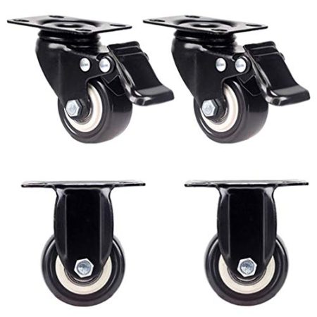 XLANDALYUEFA Lenkrollen Möbelrollen, Hochleistungsräder, 1,5/2-Zoll-Lenkrollen, Möbelrollen, Lenkrollen, Tragfähigkeit 180–250 kg (2-Zoll-2-Bremse + 2 gewöhnliche)(1.5-inch2brake+2ordinary)