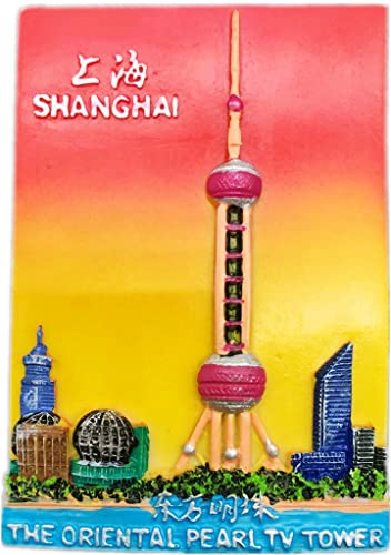The Oriental Pearl Radio TV Tower Shanghai China Kühlschrankmagnet Kühlschrankmagnet Dekoration Magnet Aufkleber Souvenir Harz Handwerk