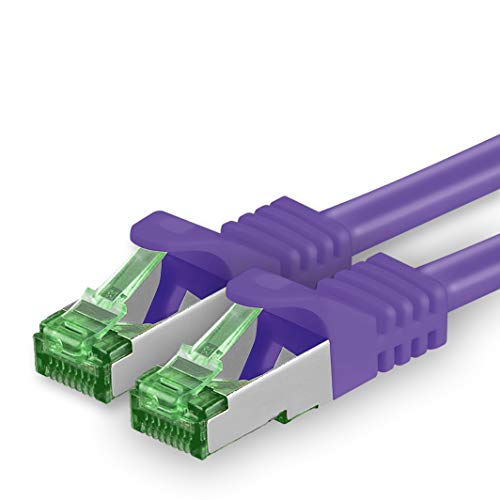 1aTTack.de 7.5 M Cat.7 Netzwerk-Kabel 1 Stück Cat7 Patch-Kabel Lan-Kabel Ethernet RJ45 10 Gbit/s (Alle Internetgeschwindigkeiten) Violett 7,5 Meter