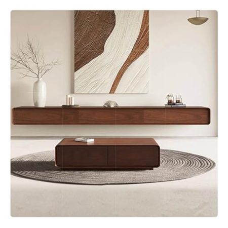 Hängender TV-Schrank aus Massivholz, Wandmontage, Wohnzimmer, Schlafzimmer, kleine Wohnung, schmal, hängender TV-Schrank, Wandschrank (160 cm)