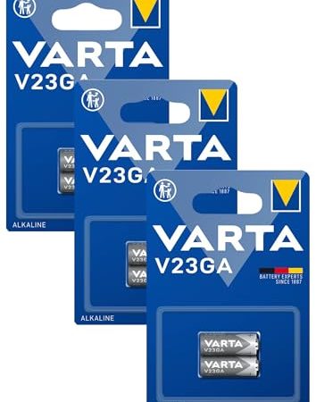 VARTA Batterien V23GA, 2 Stück, Alkaline Special, 12V, für Fernbedienungen, Alarmanlagen, Garagentoröffner, Kameras, kompakt mit langanhaltender & hoher Leistung (Packung mit 3)