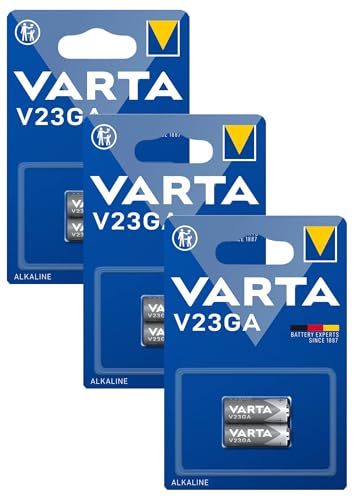 VARTA Batterien V23GA, 2 Stück, Alkaline Special, 12V, für Fernbedienungen, Alarmanlagen, Garagentoröffner, Kameras, kompakt mit langanhaltender & hoher Leistung (Packung mit 3)