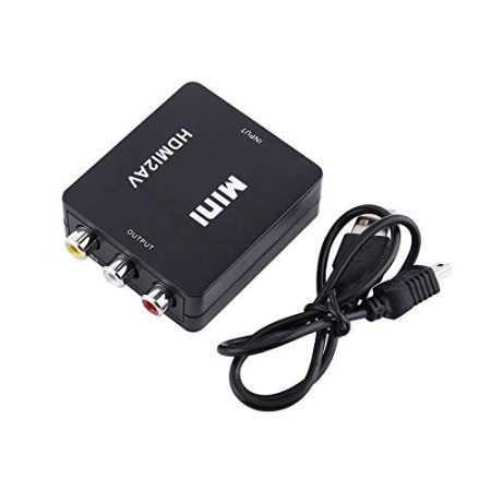 HD Multimedia Interface zu Cinch, 1080p HD zu AV CVBS Adapter, Composite Video Audio Converter, Unterstützung von NTSC und PAL für TV Stick HD Kamera HD DVD Displayer Kopfhörer Laptop HDTV(Schwarz)