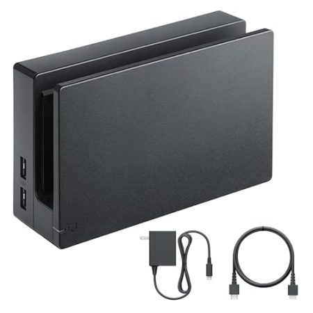 TV Dock Station für Switch - 3 in 1 Ersatz TV Basis Dockingstation Set mit Original IC Modul, Ladegerät, HDMI Kabel Zubehör für Switch Konsole