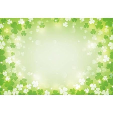 Xiaoterna 4,5x2,5m St Patricks Day Hintergrund Glänzende Glücksklee Fotografie Hintergrund Goldene Flecken Glitzer Grünes Kleeblatt Hintergrund Party Dekoration Portrait Foto Requisiten