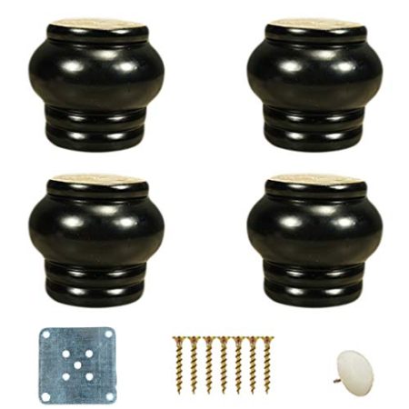 Generisch 4X Massivholz-Ersatzmöbelfüße, runde, fertige Brötchenbeine, Eukalyptus-Sofabeine, Schrank, Ottomane, TV-Ständer, Kommode, Stuhl, Bett, Couchtisch, Loveseat-Bein, mit Zubehör, 7,5