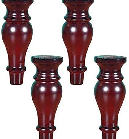 4 stücke Holz Möbel Sofa Beine, Kürbisform Holzmöbelbeine, for Tische, Stühle, Schränke, Kaffeetische Ersatzfüße, Mehrfache Farben und Größen mit Zubehör (6/8/10 / 12/15 / 18 cm) (ed6cm) ( Color : Ros