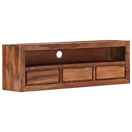 HETFTJN TV-Schrank, Tv Lowboard Wohnwand Tv Schrank Tv Regal Geeignet für Fernseher Schlafzimmer Den Flur Wohnzimmer 120x30x40 cm Massivholz Palisander