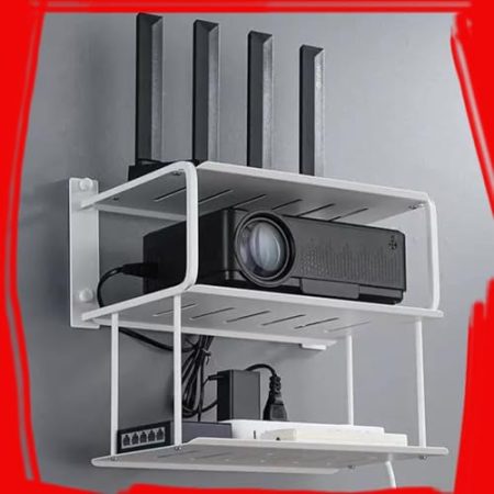 ZIUSFAC Wandregal HiFi Rack Repeater Regal Wandhalterung Aus Aluminium Schwebende Entertainment-Center-Regale Für Beamer TV Zubehör DVD-Player Kabel-Boxen Receiver 3-stöckiges(Sub-White)