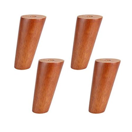 WYRMB Massivholz-Möbelbeine, neigbare, konische Sofabeine, Couchtischbeine, DIY-Ersatzbeine für Schrank/DIY-Schreibtisch/TV-Schrank, mit M6/M8/M10-Schraube, mit Zubehör, 4er-Set (M10 12 cm/4,7 Zoll)
