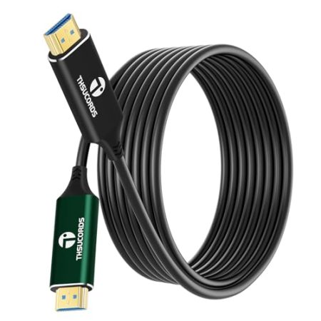 Thsucords 8K HDMI Glasfaser kabel 20M, Hochgeschwindigkeits HDMI 2.1 Kabel, Unterstützt 48 Gbit/s, 8K @60 Hz, 4K @120 Hz, Dynamic HDR HDCP 2.2 & 2.3 eARC für PS5, Xbox Series X, PC, TV