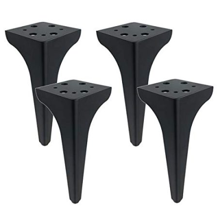 FALIYORS 4 Stück Möbelbeine mit Schrauben und Gummimatte, strapazierfähige Eisen-Metall-Couchtisch-Sofabettbeine, Schrankfüße, erhöhte Stützbeine, Hardware-Zubehör für TV-Metalltischbeine,