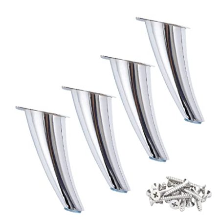 Asfgchh 4-teilige Möbelbeine aus Metall, Moderne Sofabeine, Schrankbeine aus Zinklegierung, geneigte Kegel-Couchtischbeine, für TV-Schrank, Tisch, mit Bodenschutz und Schrauben, Hardware-Zubehör (15