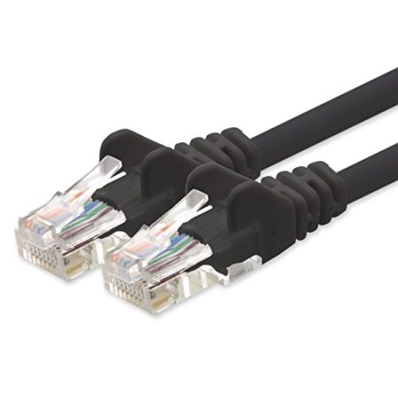 1aTTack.de Netzwerkkabel CAT5e 2x RJ45 Stecker UTP Netzwerk Patch-Kabel 30m schwarz