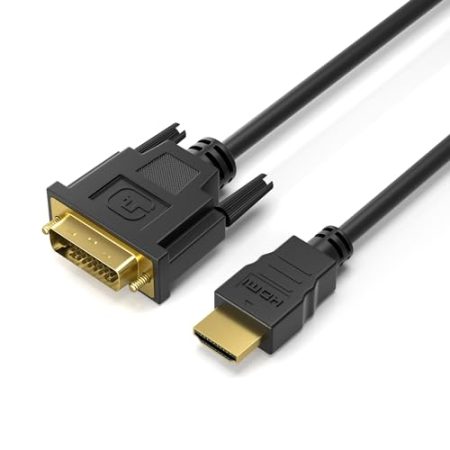 JAMEGA HDMI auf DVI Adapter Kabel 1m – Bidirektionales Kabel (HDMI zu DVI und DVI auf HDMI) 24+1, DVI auf HDMI Kabel mit 1080P Highspeed FullHD 3D Dual Link Adapter Konverter für Laptop