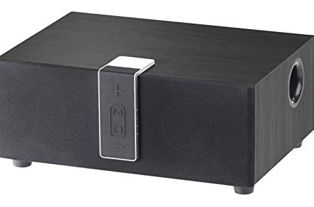 auvisio TV Lautsprecher: WLAN-Multiroom-Lautsprecher mit Subwoofer, BT, Airplay, 80 W, schwarz (Stereo Lautsprecher, Lautsprechersystem, Funkübertragung)