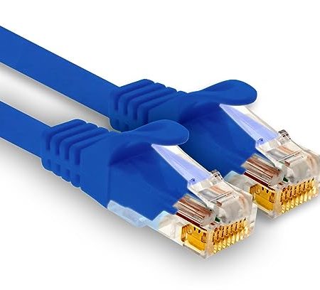 1aTTack.de - 1 X 10m Cat7 Netzwerkkabel, Cat.7 Ethernet, Lan & Cat 7 Patchkabel für maximale Internet Geschwindigkeit & verbindet alle Geräte mit RJ 45 Stecker Blau